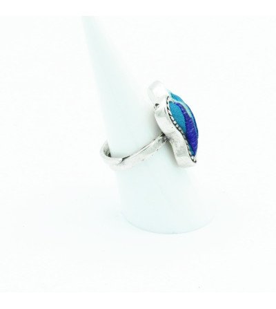 Bague papillon bleu