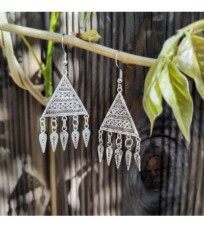 filigree triangle earrings