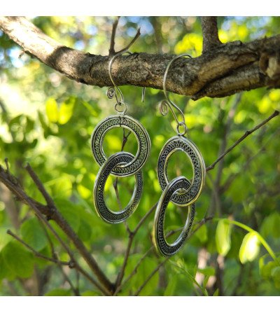 boucles d'oreilles double cercle Hmong