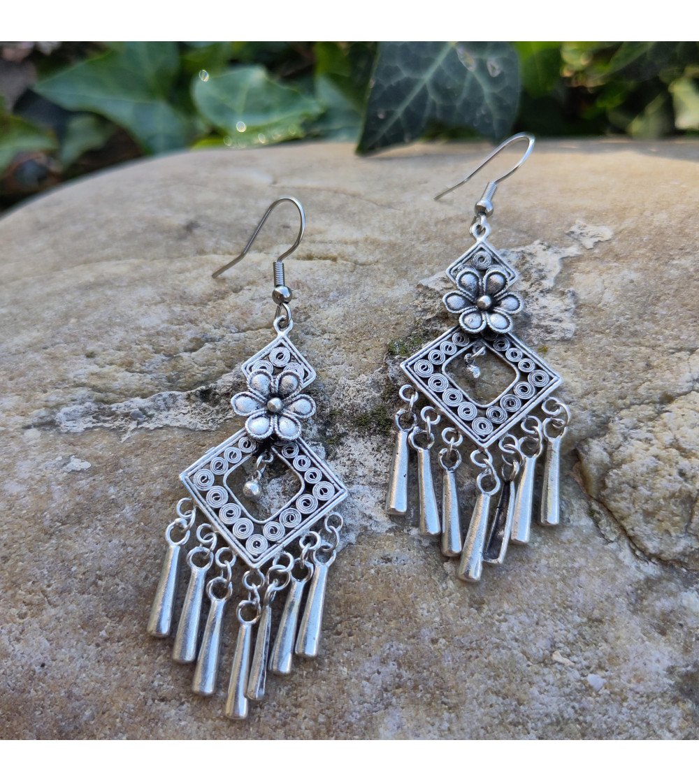 boucles d'oreilles Hmong filigrane