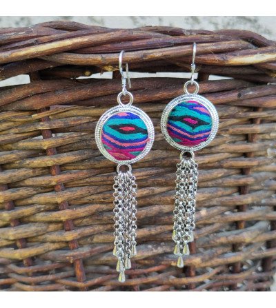 boucles d'oreilles ethniques broderie