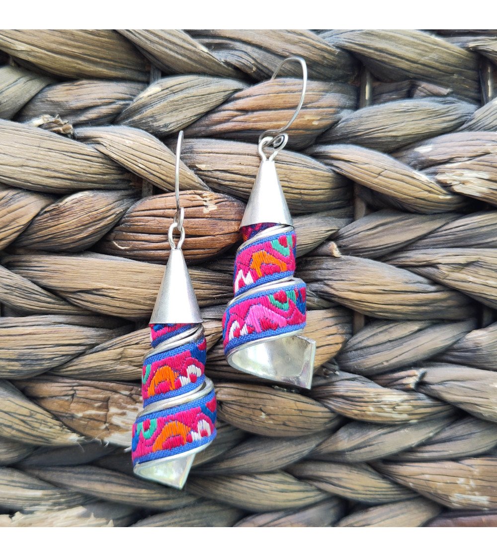 miao ethnic spirals earrings