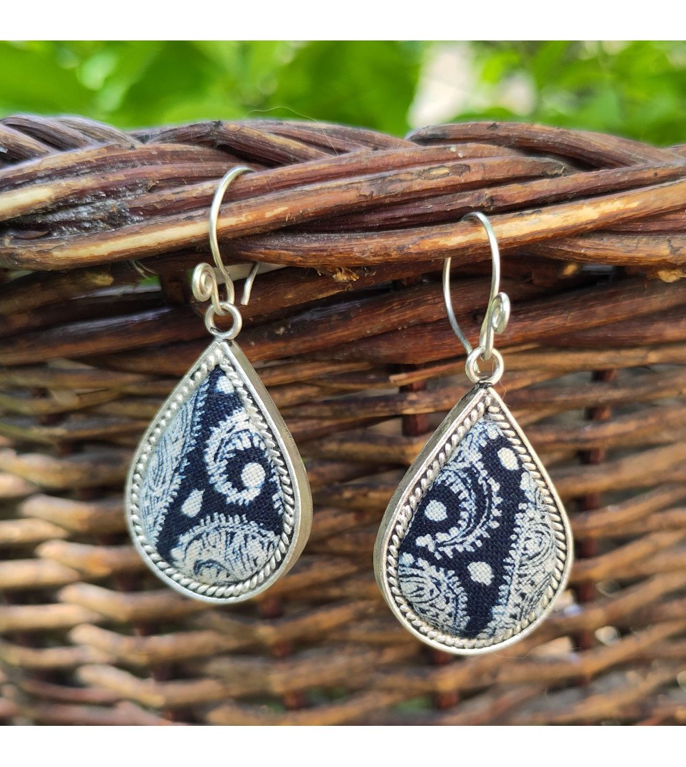 boucles d'oreilles gouttes batik