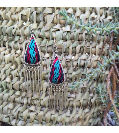 boucles d'oreilles broderie ethnique