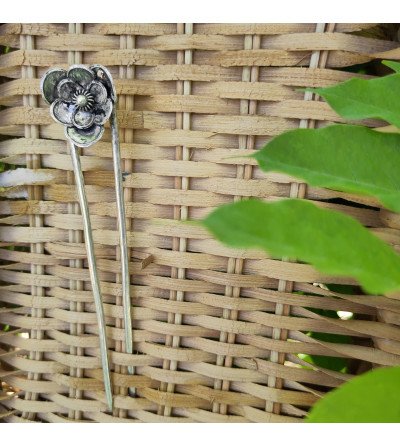 Double branch flower spade hair pin