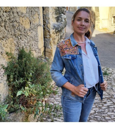 veste en jeans customisée