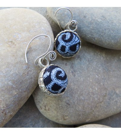 Miao traditional batik earrings